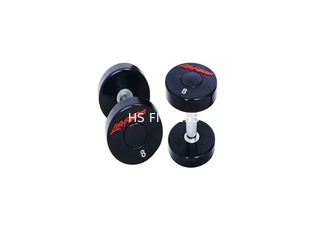 50KG体育館の試しの付属品の黒いCrossfitのPUによって塗られるダンベル セット