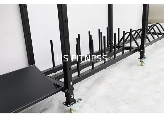 体育館のウェイト ベンチの棚の黒Q235のダンベルの版はKettlebellに荷を積んだ