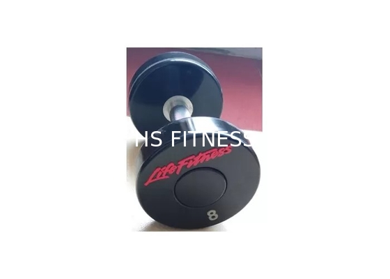 50KG体育館の試しの付属品の黒いCrossfitのPUによって塗られるダンベル セット